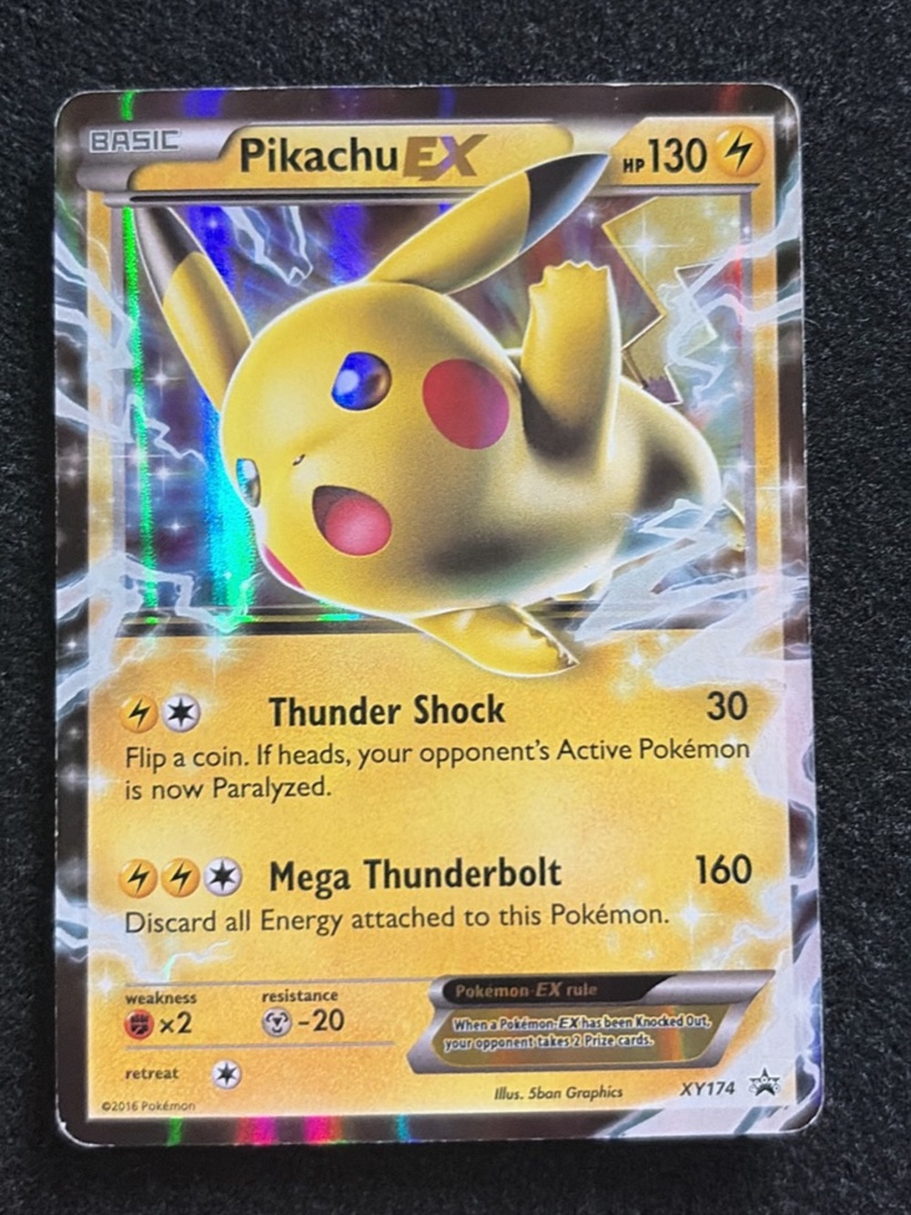Pikachu EX Holographic Pokémon Card - Yellow